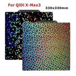 For Elegoo Neptune 4 Plus/QIDI X-Max3 PEI Build Plate 330x330mm Double Sided Textured PEI Spring Steel Sheet for X5SA Pet Peo