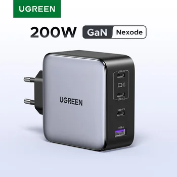 מטען קיר מהיר Ugreen GaN 200W למחשבים ניידים וסמארטפונים