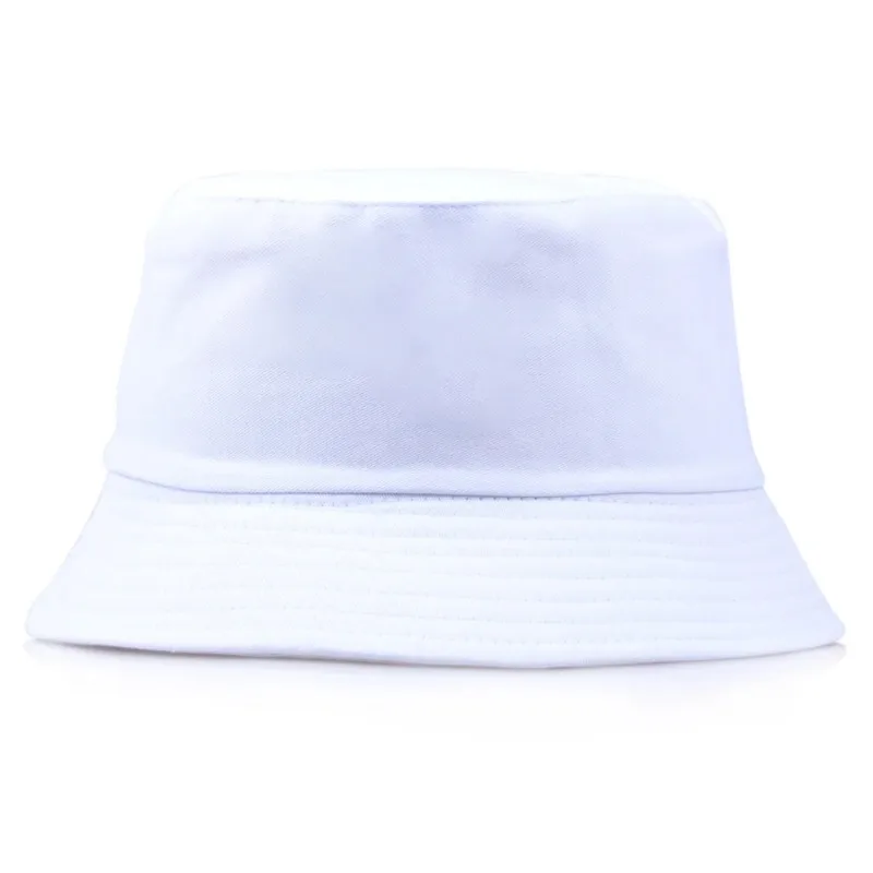 Solid Color Black Foldable Bucket Hats Beach Sun Hat Street Headwear Fisherman Hat Outdoor White Cap for Men and Woman