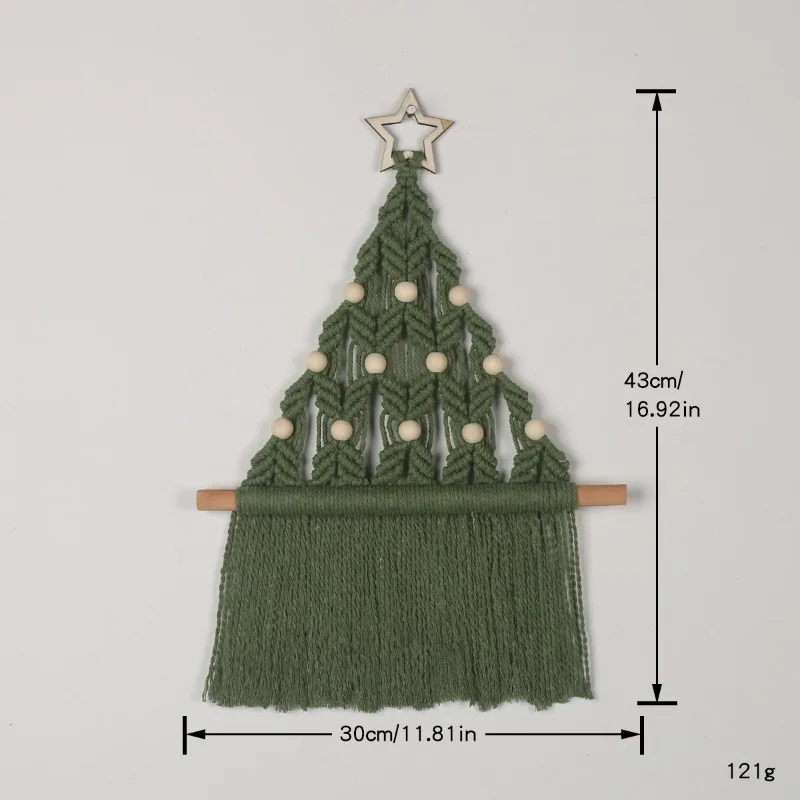 Christmas Wreath Decoration Nordic Style Handwoven Wind Chime Automobile Pendant Holiday Season Gift Festival Home Hanging Decor
