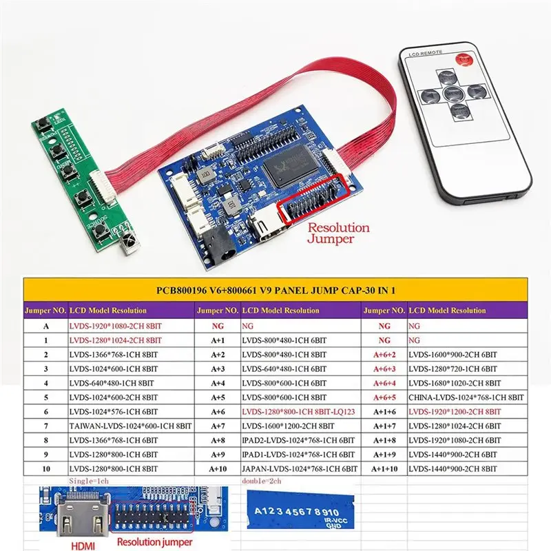 A98Z LVDS To -Compatible For LCD Screen Universal Driver Board Built-In Program No External Drive Required Display Board Monitor