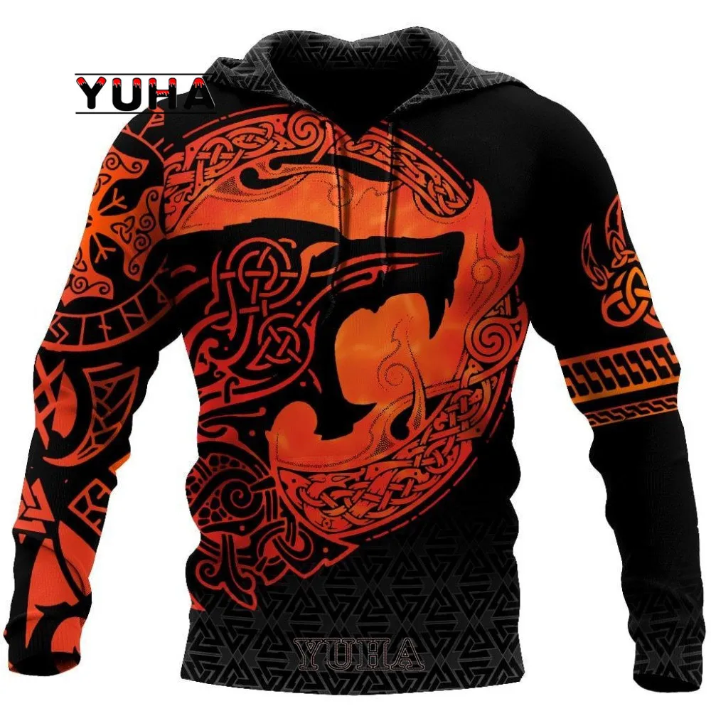 Native Wolf-Sudadera con capucha para hombre, 3D jersey con estampado, chaqueta informal, chándal