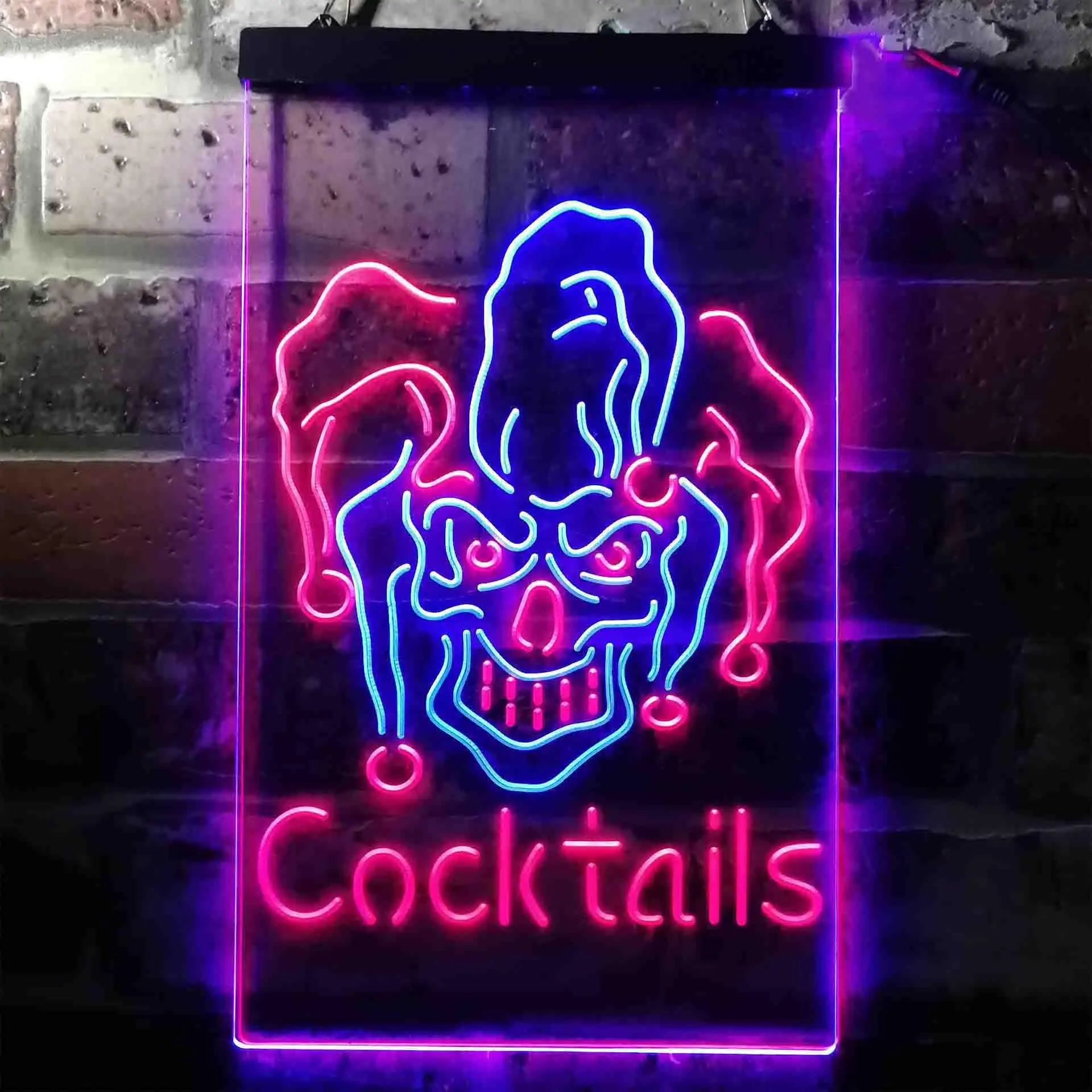Cocktails Jester Dual Color Led Neon Sign st6-i3651