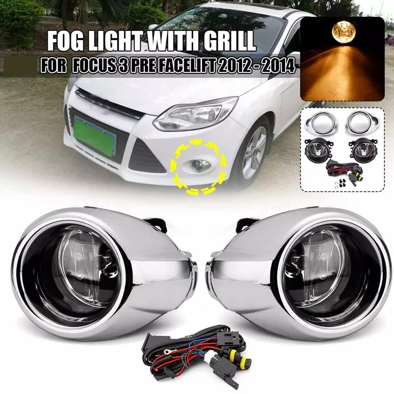 

Car Front Driving Fog Light Lamp With Cover With Bulb Wire Switch Styling For Ford Focus 3 2012-2014