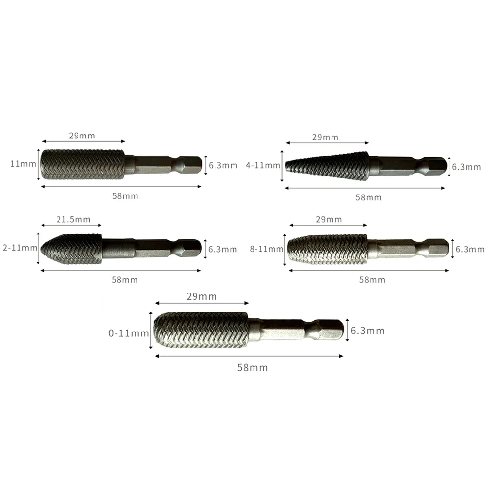 Hex Shank Rotary Steel File Drill Bits Burrs Grinding Grooved Sanding Engraving Tool Set For Metal Wood Plastic Tool Set