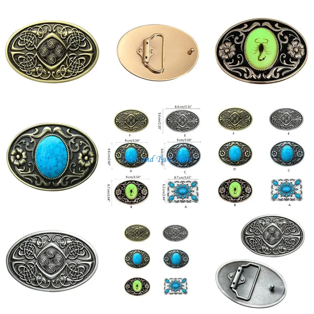 

HX6F пряжка для ремня с гравировкой в ​​стиле вестерн, серебро, бронза, пряжка Говарда, цветочный стиль, пряжки для ремня, на