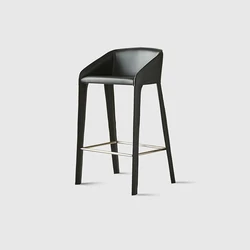 Nordic Counter Bar Stools Design Chair Modern Black Bar Stools Luxury Chair Leather Fashionable Tabouret De Bar Furniture AB50BY