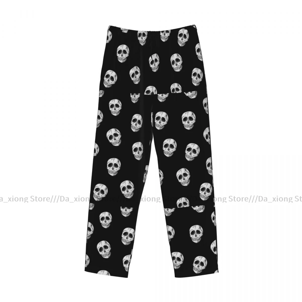 Men\'s Sleepwear Loose Sleep Pants Pajamas Vintage Skull Long Lounge Bottoms Casual Homewear