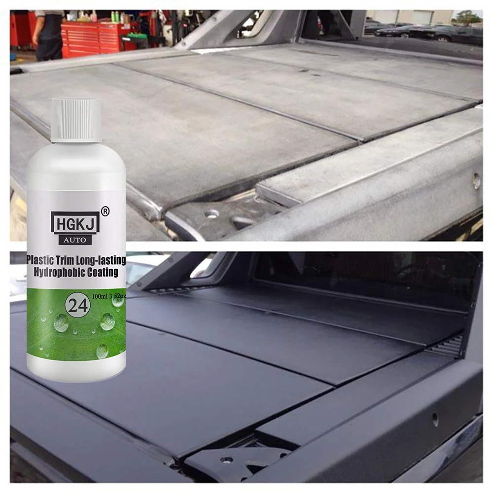 HGKJ 24 Polish for Plastic Parts Exterior Spray Renovator Long-lasting Trim Hydrophobic Coating Retreading Agent Wax Automotive