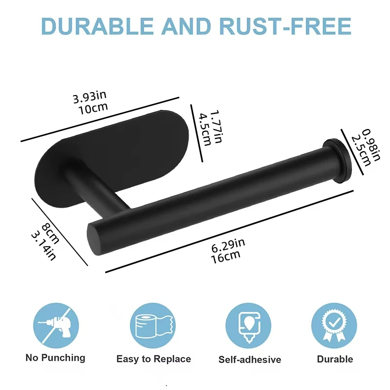 Adhesive Toilet Paper Holder Kitchen Roll Towel Rack Napkin Dispenser Absorbent Stand Tissue Hanger Bathroom Accessories view 2