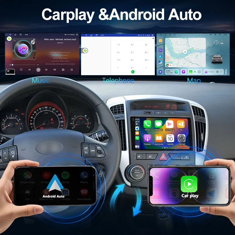 MeiHua For Kia Ceed 2006-2009 Car Radio Android 14 Multimedia Video Player GPS CarPlay Auto 4G Vertical Screen Tesla Style 2K