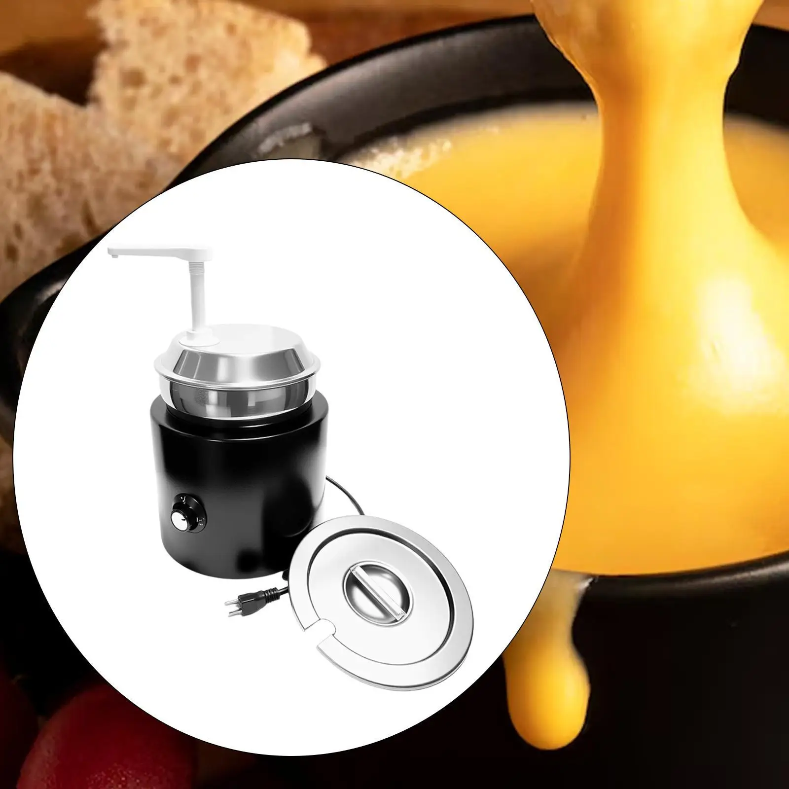 Aquecedor de queijo 4.0t, fácil de limpar, aço inoxidável, conveniente com bomba pp, aquecedor quente para molhos, restaurantes, buffets