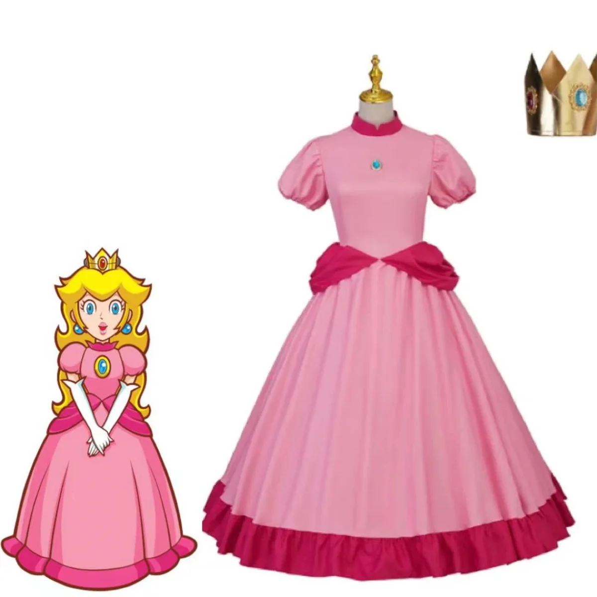 

Peach Princess Dress Stage Performance Clothes Halloween Revelry Festival Cosplay Costume Fancy Party Outfits