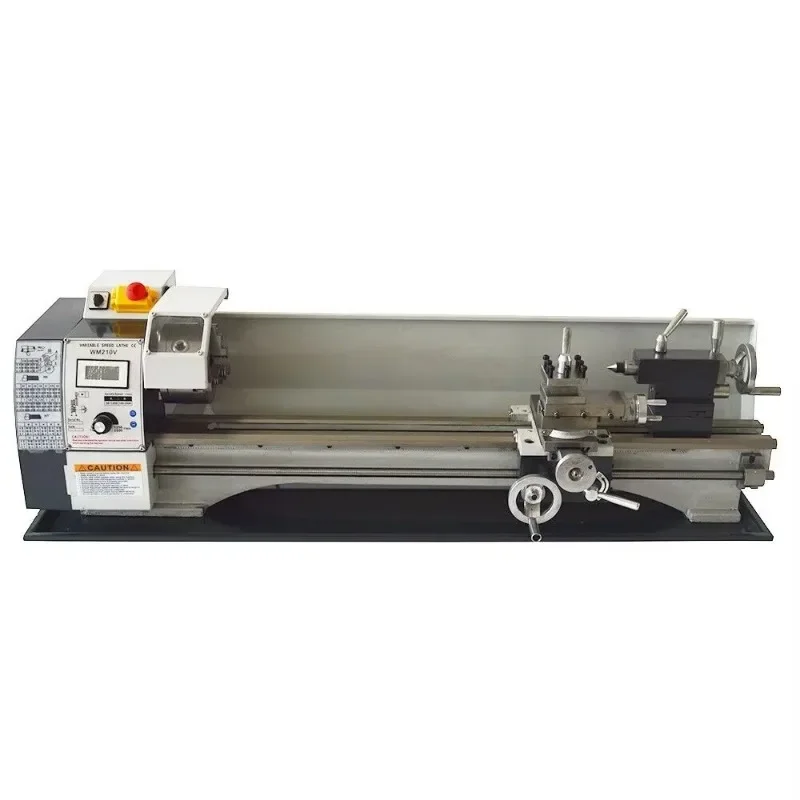 8‑inch swing benchtop manual metal lathe equipped with 1100W brushless low‑noise drive motor