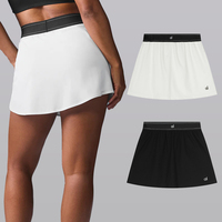 2025 elastic waist women's tennis skirt with built-in shorts for running and fitness, quick-dry sports short skirt and shorts