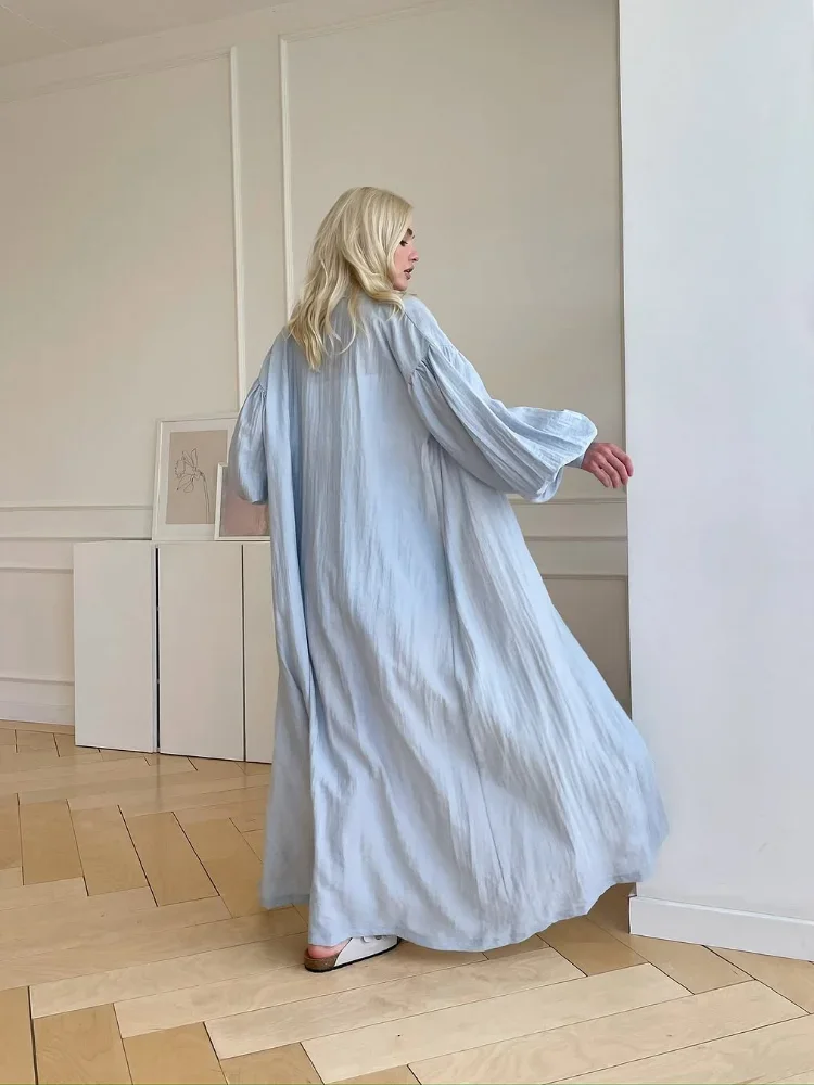 Long Cardigan Lace Up Shorts Sets Women Two Pieces Set Crop Solid Ballon Sleeve Shirts Elastic Wide Leg Short Pants Lady Suit