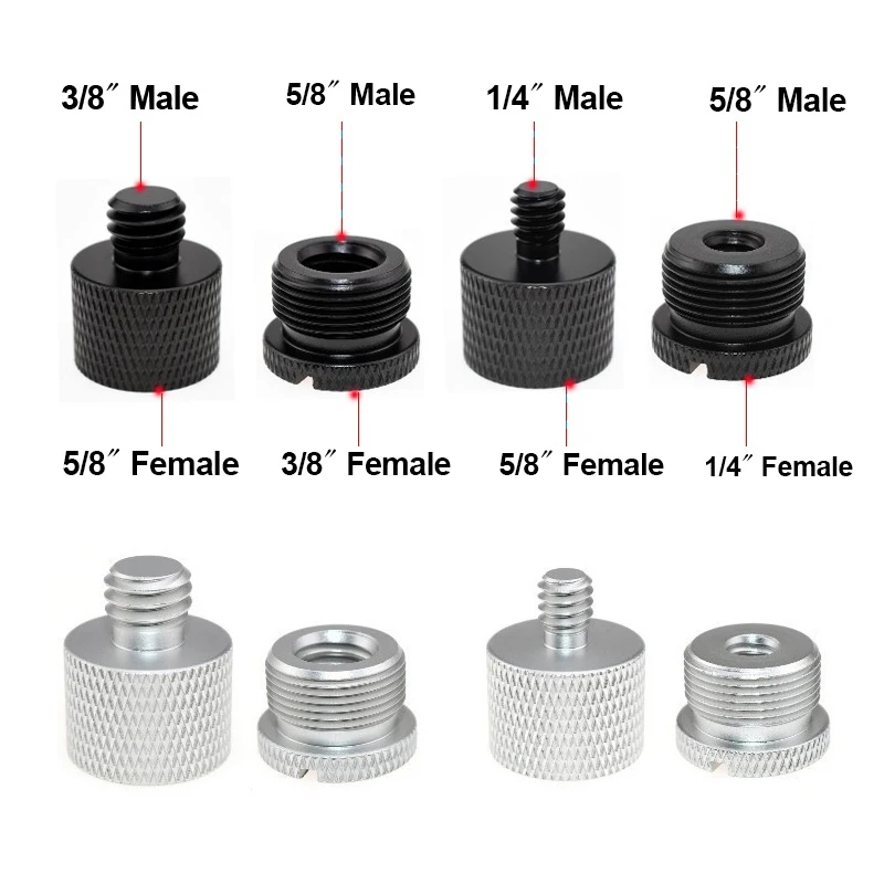 Microphone Stand Fix Tripod Monopod Screw Adapter Transfer Mic Thread Adapter Set 1/4