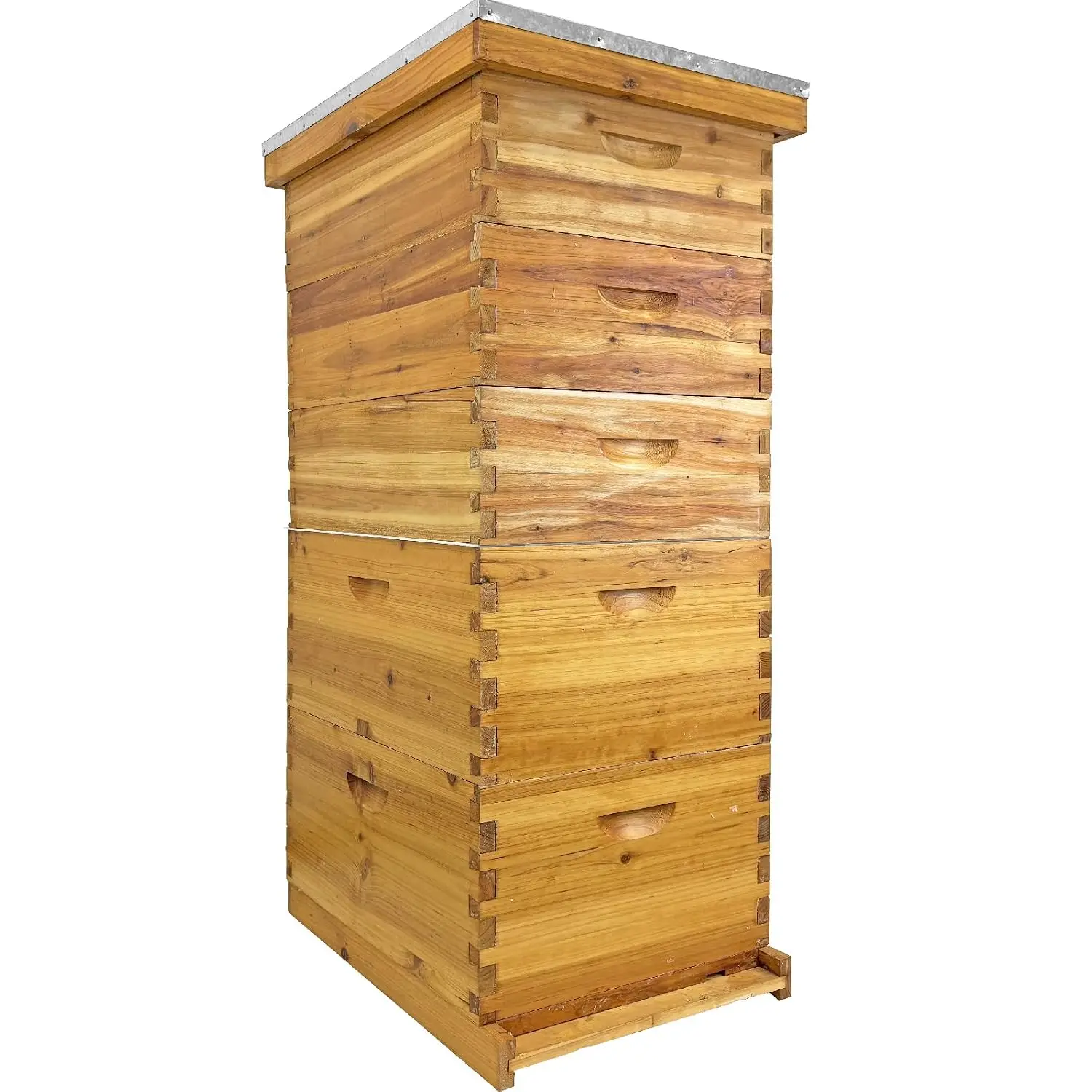 5-Schichtiger Langstroth Bienenstock-Bausatz 100% Bienenwachs-Beschichteter Holz-Bienenstock | Ohne Rahmen, inklusive 2 tiefen Zuchtboxen und 3, individuell angepasste
