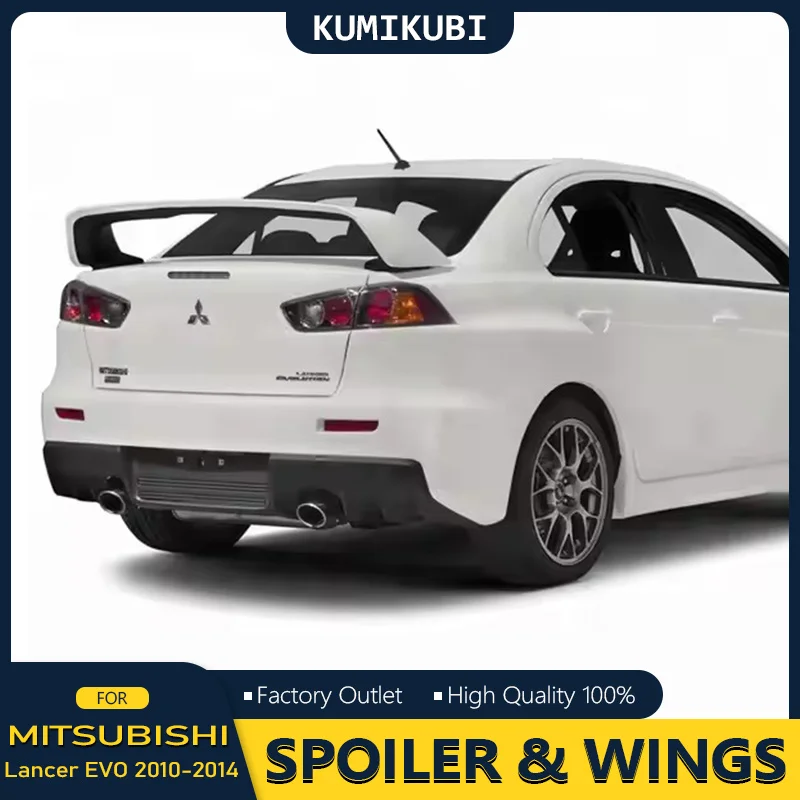 For LANCER Black Spoiler EVO ABS Material Car Rear Wing Primer Color Rear Spoiler For Mitsubishi LANCER EVO Spoiler 2010-2014