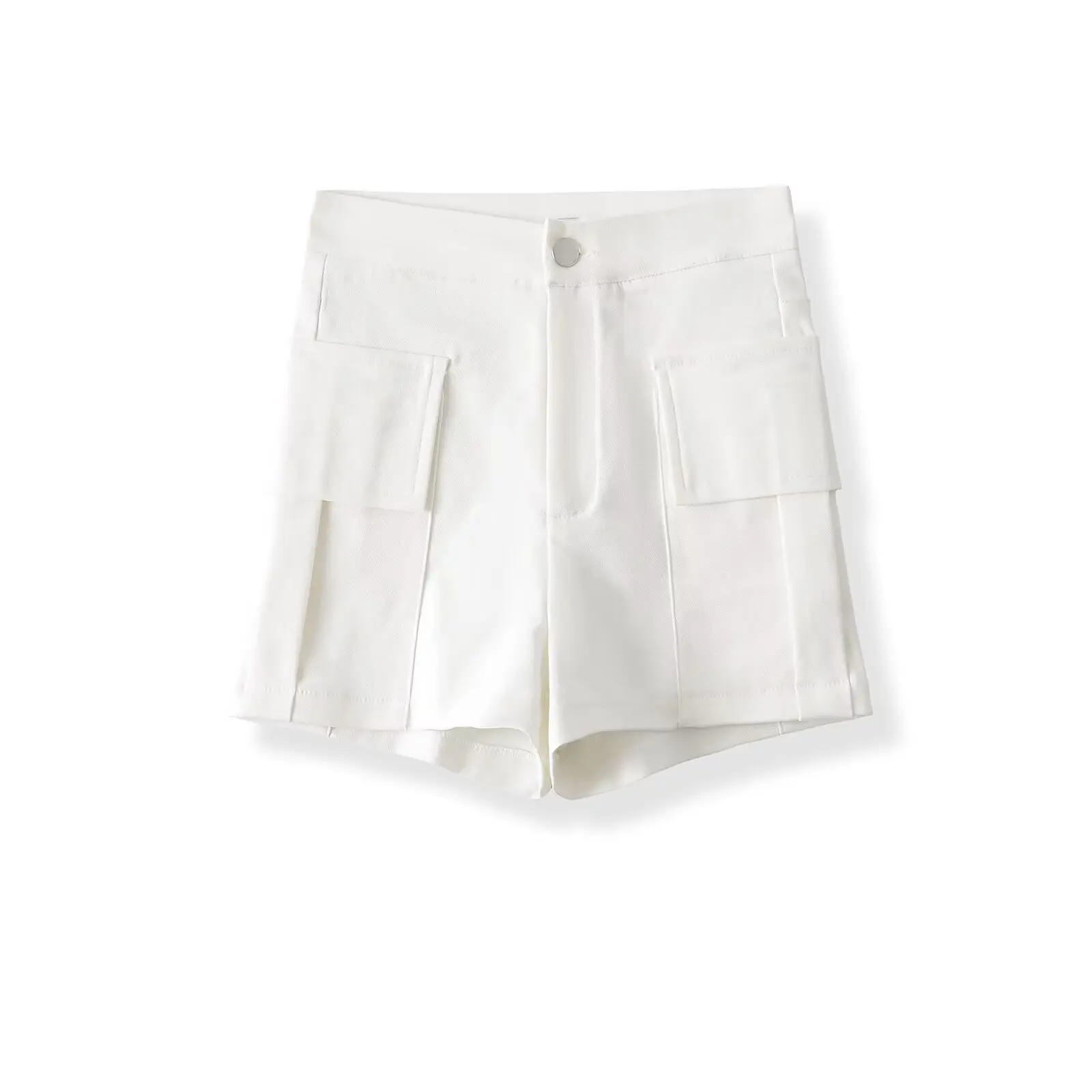 ملابس العمل بتصميم كيت الأمريكي القديم orts عالية الخصر مستقيمة الساق تغطي المؤخرة للتنقل في الصيف المرنة متعددة الاستخدامات