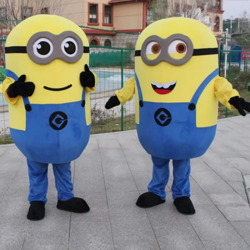 Niedliche Minions-Maskottchen-Kostüme, heißer Charakter, für Erwachsene, Cosplay, Karneval, Party, Kleid, Anzug, Halloween, Aktivität, Performance-Kleidung