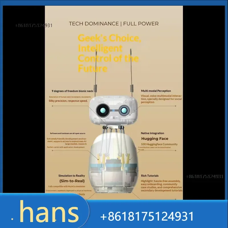 2026 Factory Direct Sales Hugging Face Reachy Mini Smart Wired Human-computer interaction Creative programming