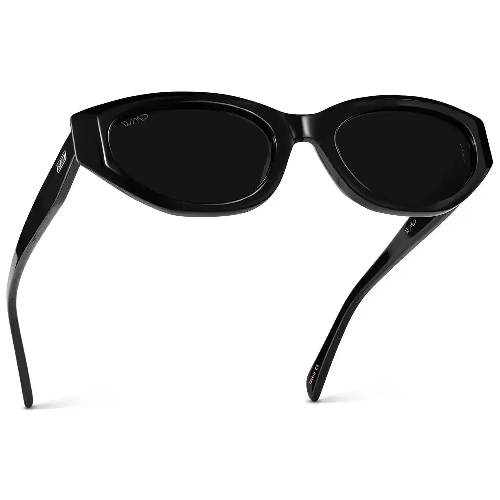 

WearMe Pro - Женские поляризованные солнцезащитные очки, узкая модная оправа из ацетата в форме кошачьего глаза, овальные линзы, ручная полировка