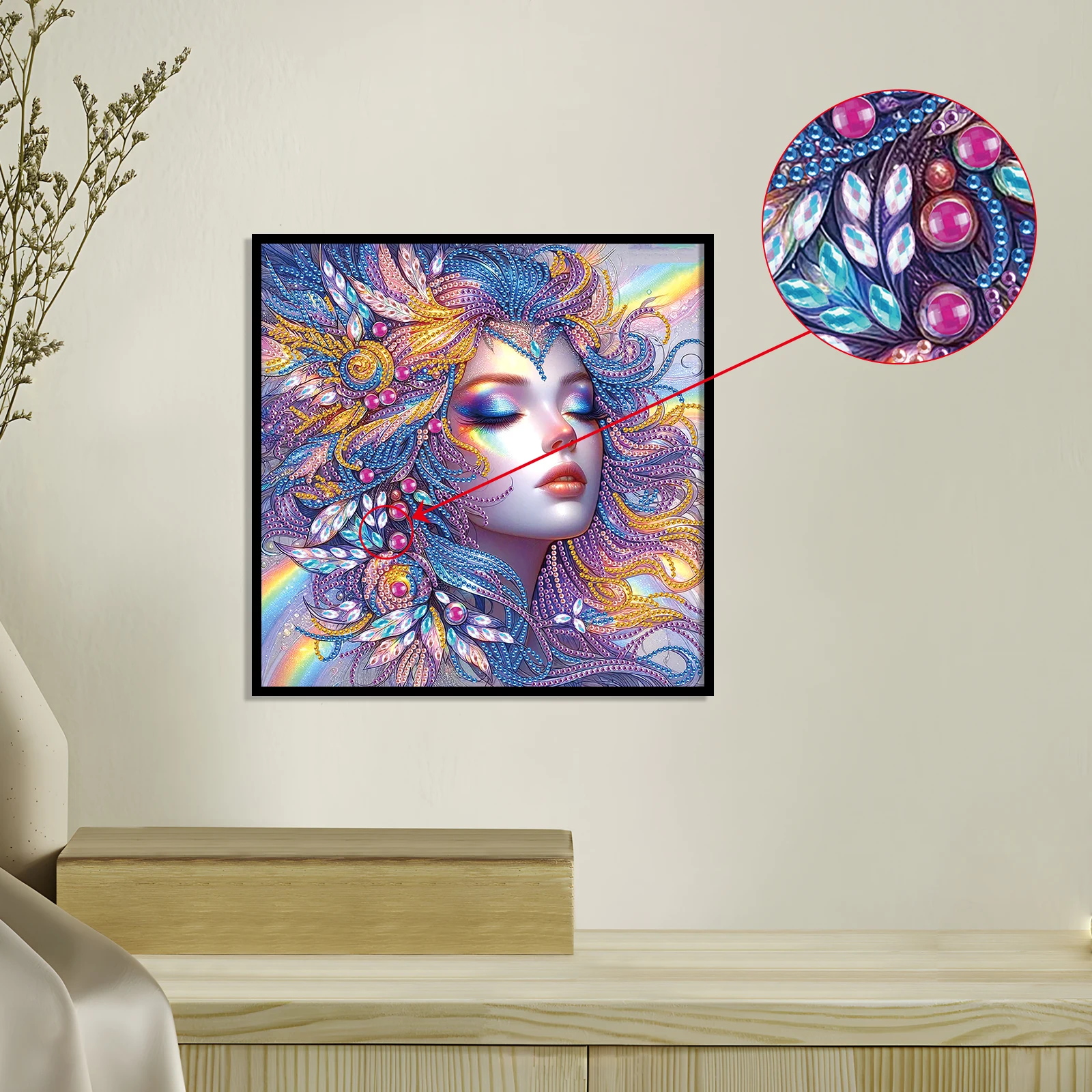 Fairy Special Shape Diamond Art Painting Kit for Adult Beginner,Crystal Diamond Special Shape Kit for Home Wall Decoration Gift - view 4