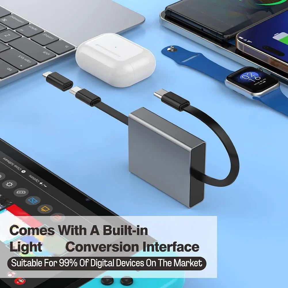 Câble de charge rapide 4-en-1, pour Light, Micro USB, TYPE-C, compatible avec plusieurs appareils, gain de place, charge quotidienne