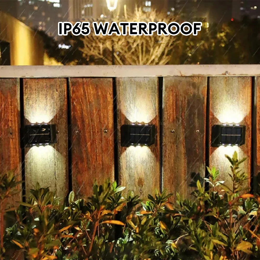 Solar Wall Lamp UP and Down Illuminate Outdoor Waterproof Solar Powered Light Home Garden Yard Street Landscape Decoration