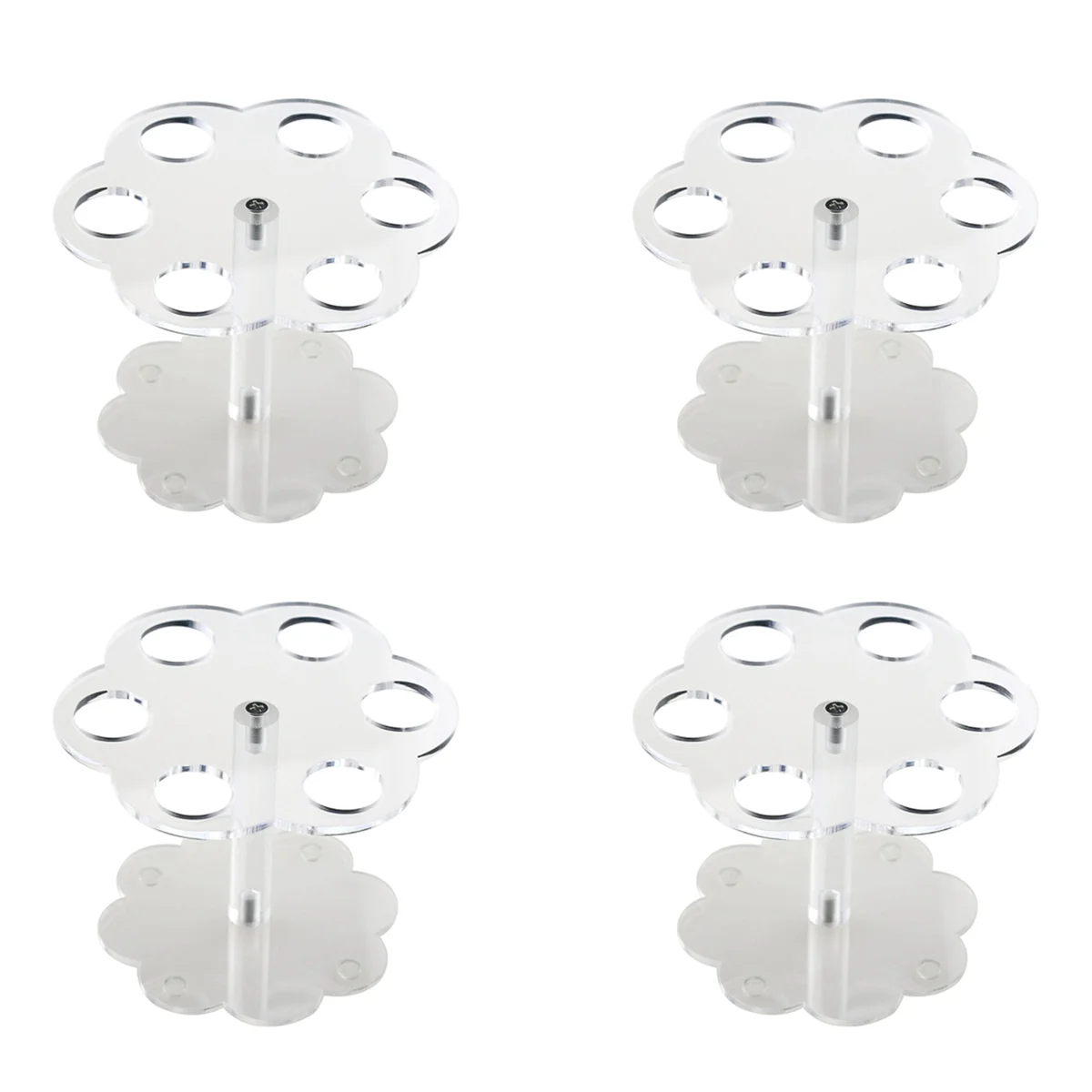 

4Pcs 6 Holes Acrylic Ice Cream Cone Stand Holder Transparent