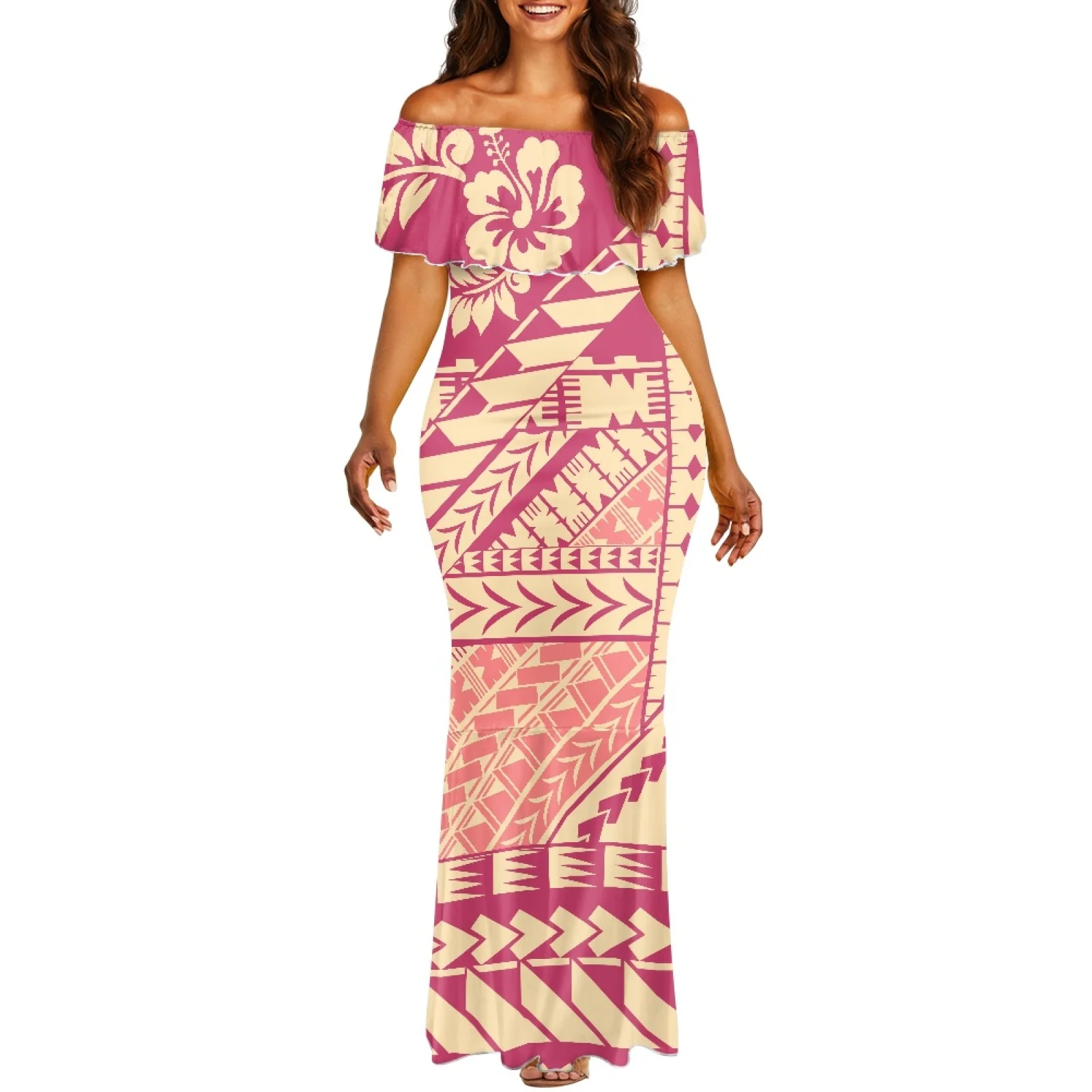 

Sexy Bodycon Wrap Style Dress Hawaii Polynesian Tribal Design Custom Printed Plus Size Women's Clothing Casual Dresses