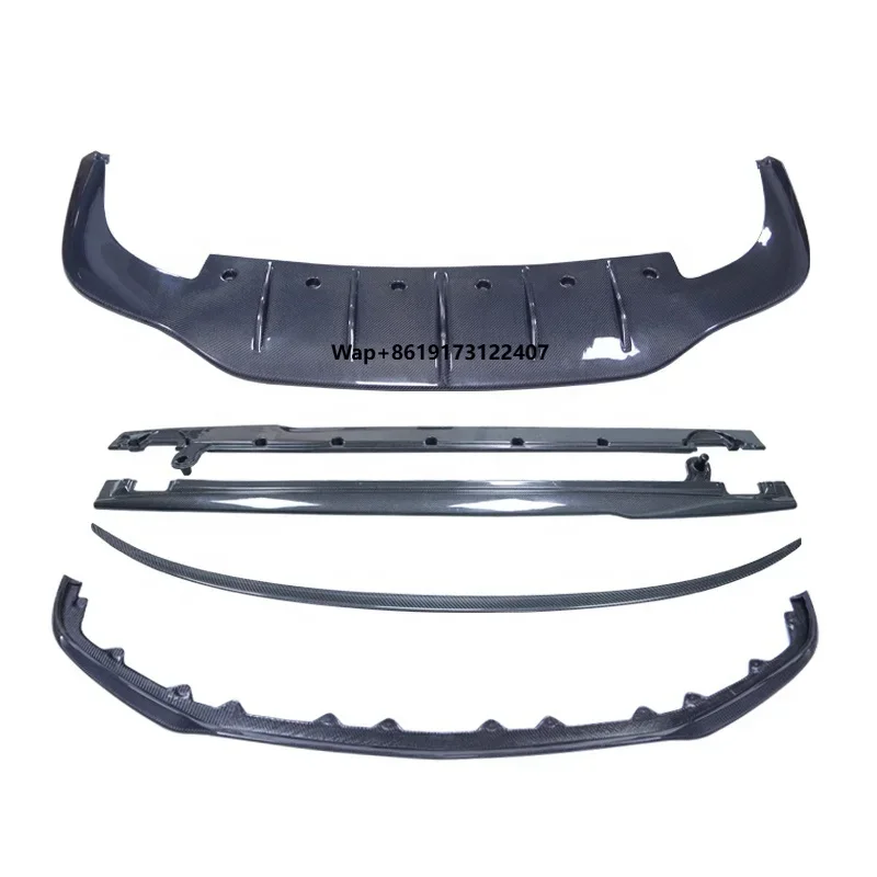 

For Continental GT W12 Style Carbon Fiber Body Kit Front Bumper Lip Side Skirts Diffuser Spoiler Body Kit