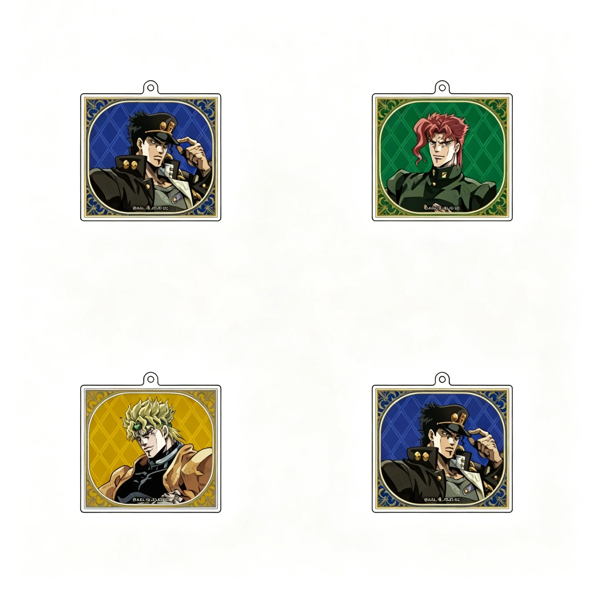 Anime JoJo's Bizarre Adventure: Stardust Crusaders Jotaro Kujo Rectangle Acrylic Pendant Keychains Bag Decorations