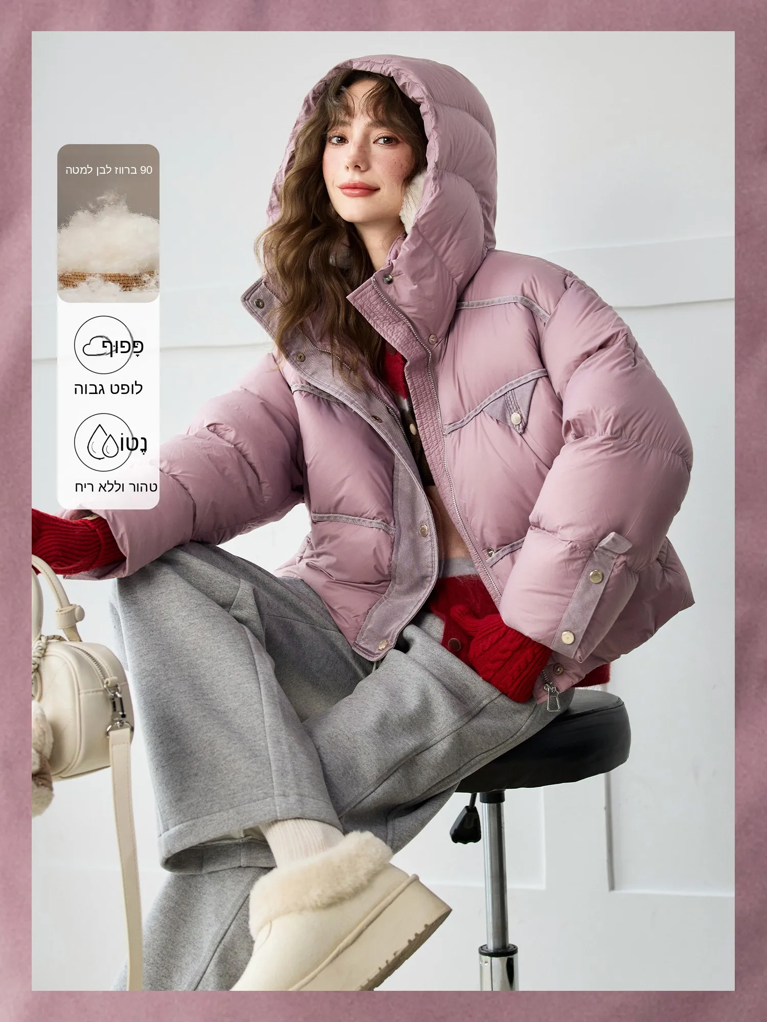 

Cloud Log Classic Hooded 90 Duck down Puffer Jacket Autumn Winter Fluffy Bread Coat Women's Loose Fit Warm Nylon Long Sleeve