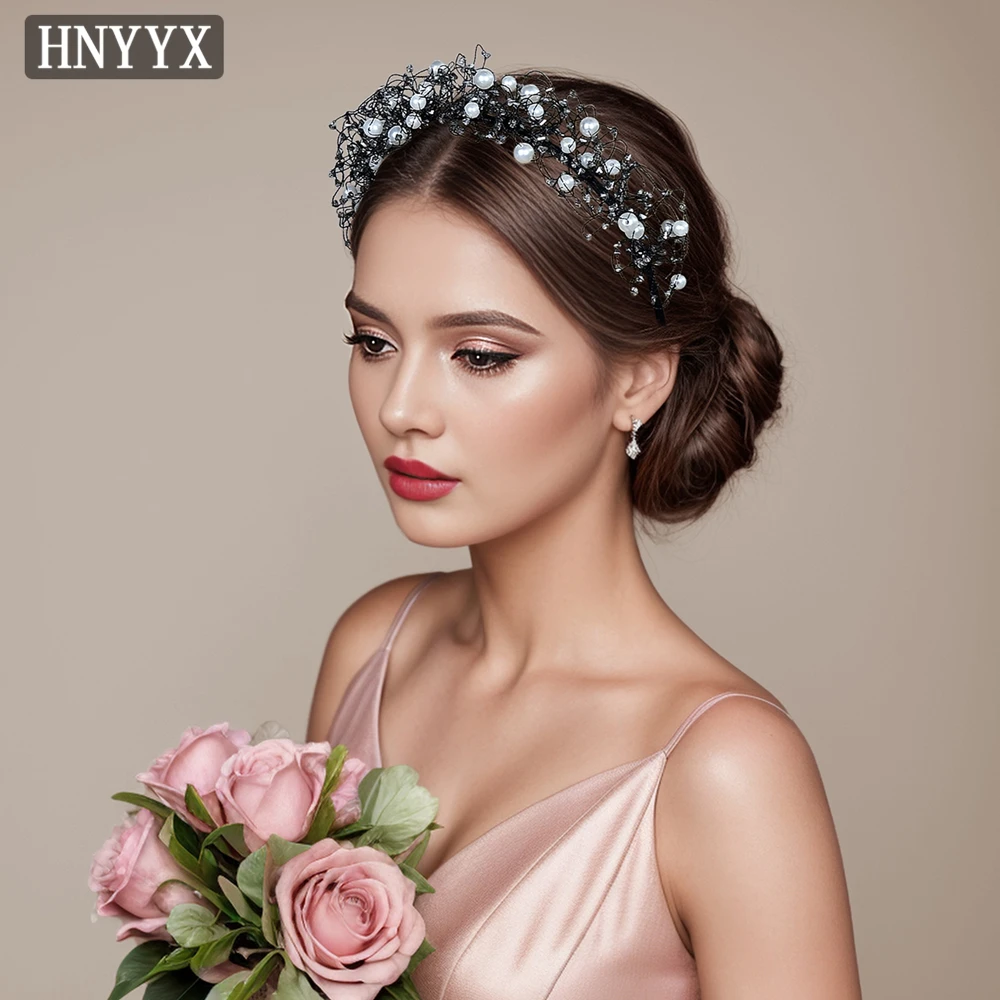 

YouLaPan Minimally Bridal Wedding Headbands Hand Woven Pearls Fashionable Ladies' Banquet Dance Party Hair Accessories YXA194