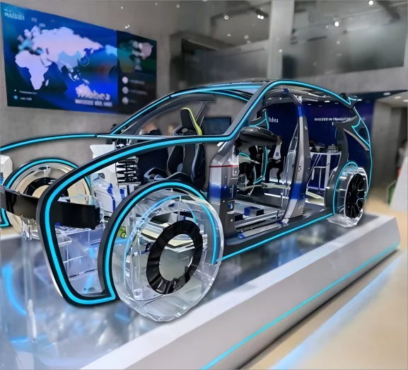 Made in China Custom Car Chassis Static Model, with Steering Transmission and Movable Seats