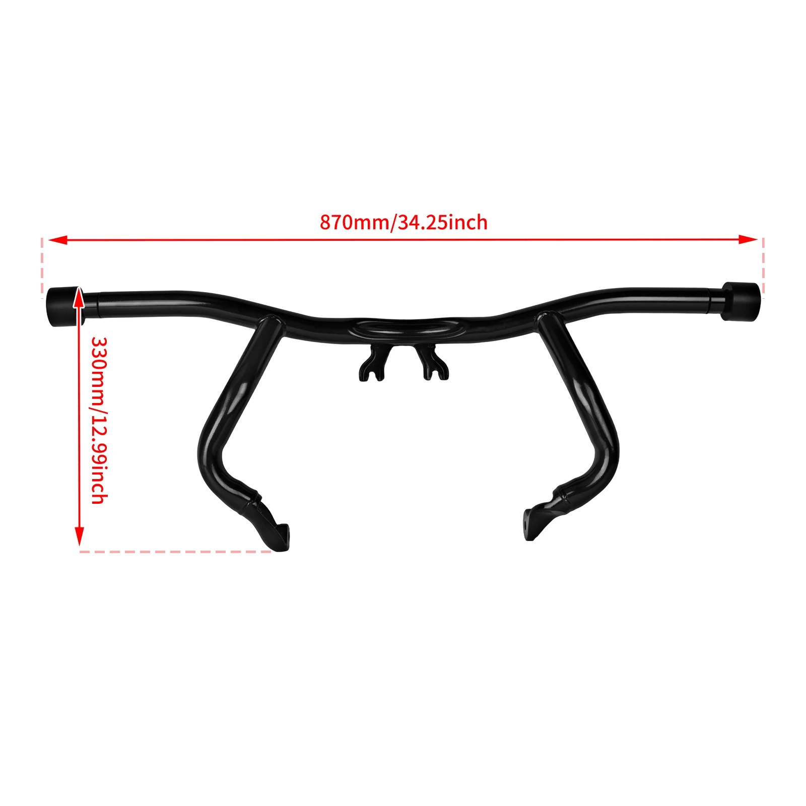 Motorcycle Crash Bar Engine Guard Bumper Front Highway Protector Flat Out Bar with Rotate Guards Wheel for Harley Touring Ultra