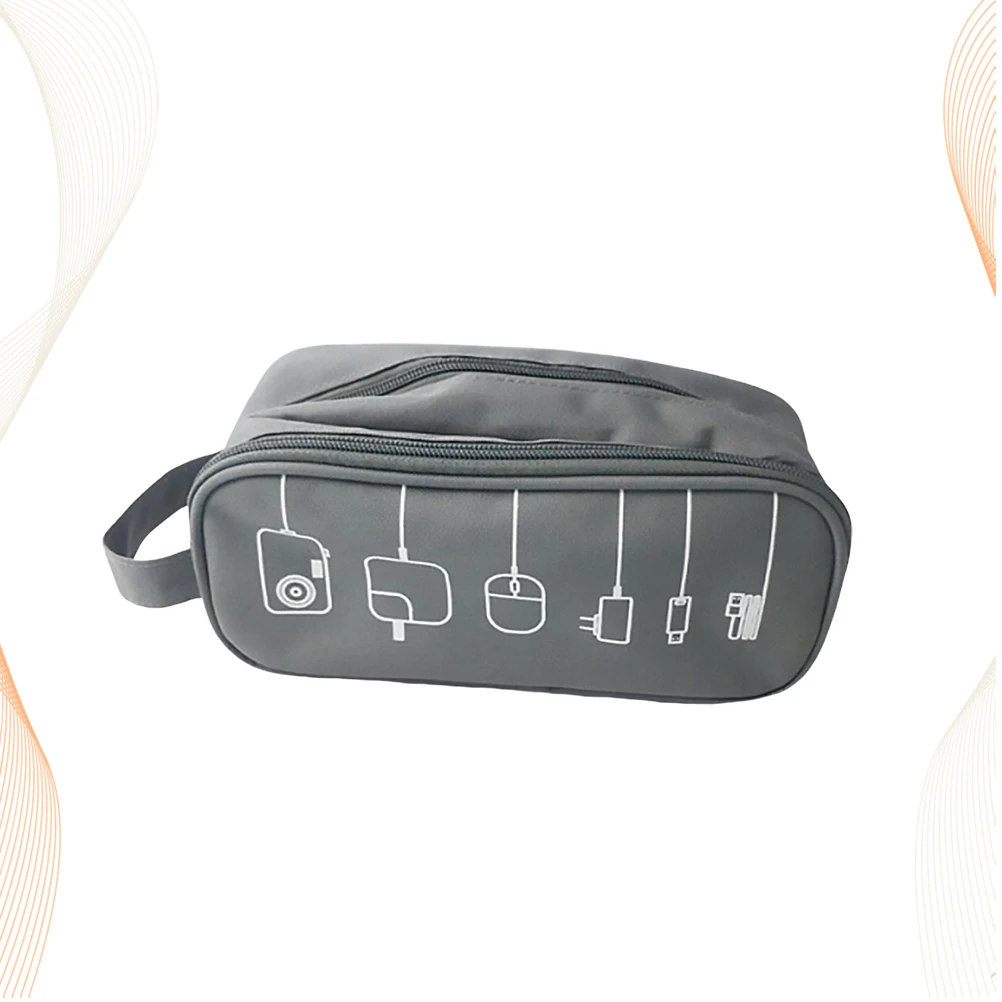 

Multifunction Digital Accessories Storage Bag Portable Organizer for USB Cables Earphone Power Bank Travel Grey