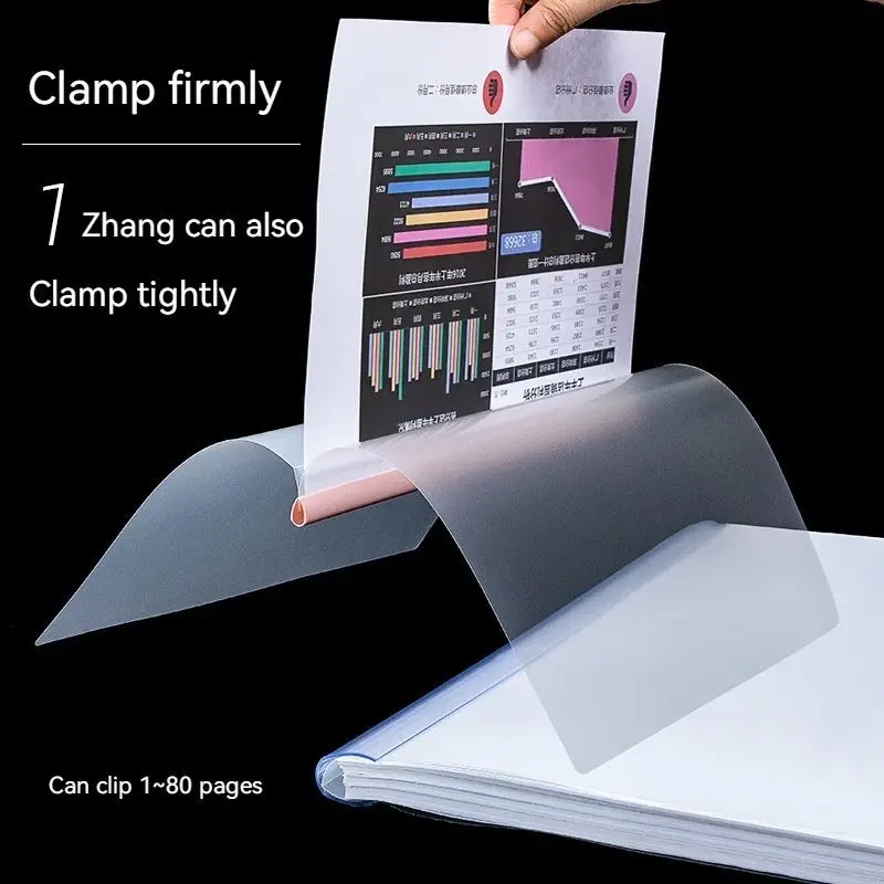 10 pz/lotto Rod Folder Pull Rod Clip Water Drop Rod inserto addensato trasparente Office Report restrain document File Bag