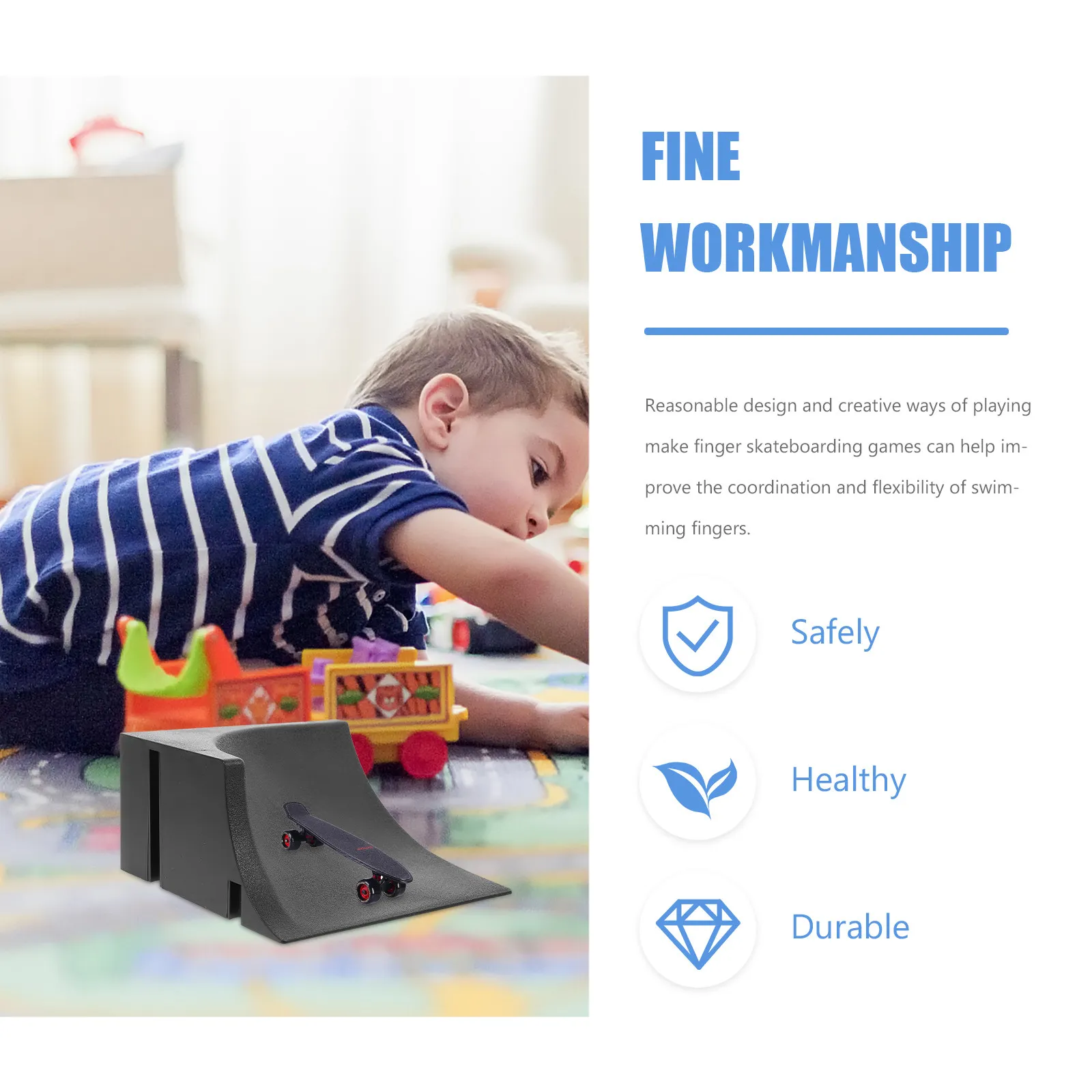 Advanced Finger Skateboard Plaything Kit Compact Ramp System for Children Improvement Active Play Experience Skateboard