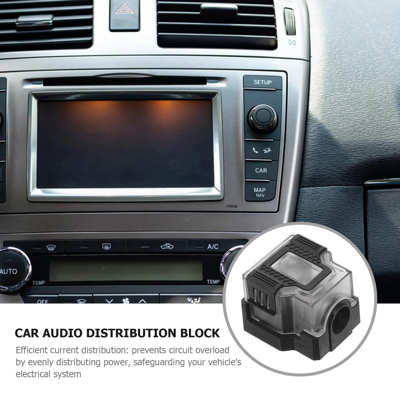 

Car Audio Power Distribution Block 2-Way Ground Distributor Block Auto Amplifier System Amplifier Junction Box