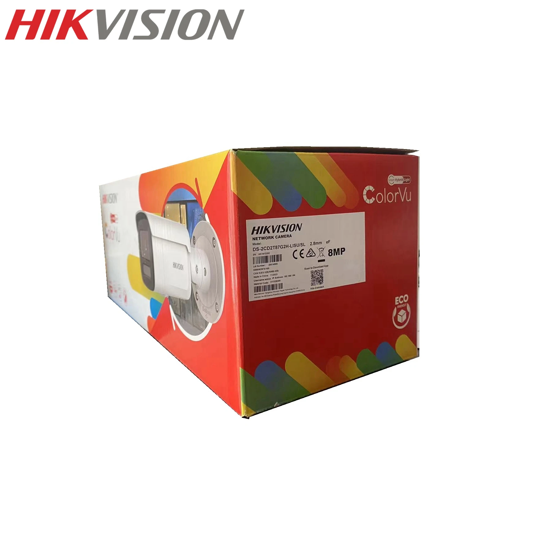 HIKVISION DS-2CD2T87G2H-LISU/SL 8 MP  Smart Hybrid Light with ColorVu Fixed Bullet Network IP Camera  H.265 Waterproof IP67