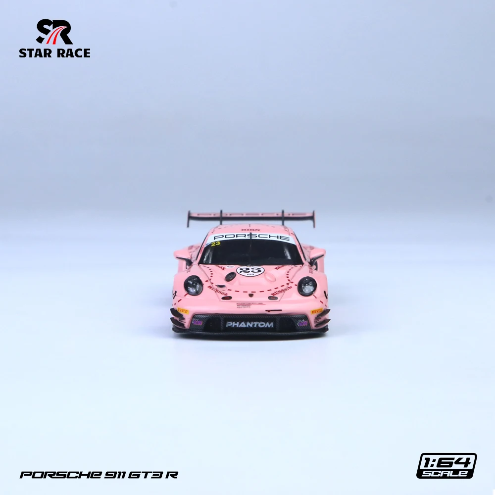 STAR RACE 1/64 Prosche 911 GT3 R - Regalo modello di auto in lega di maiale rosa