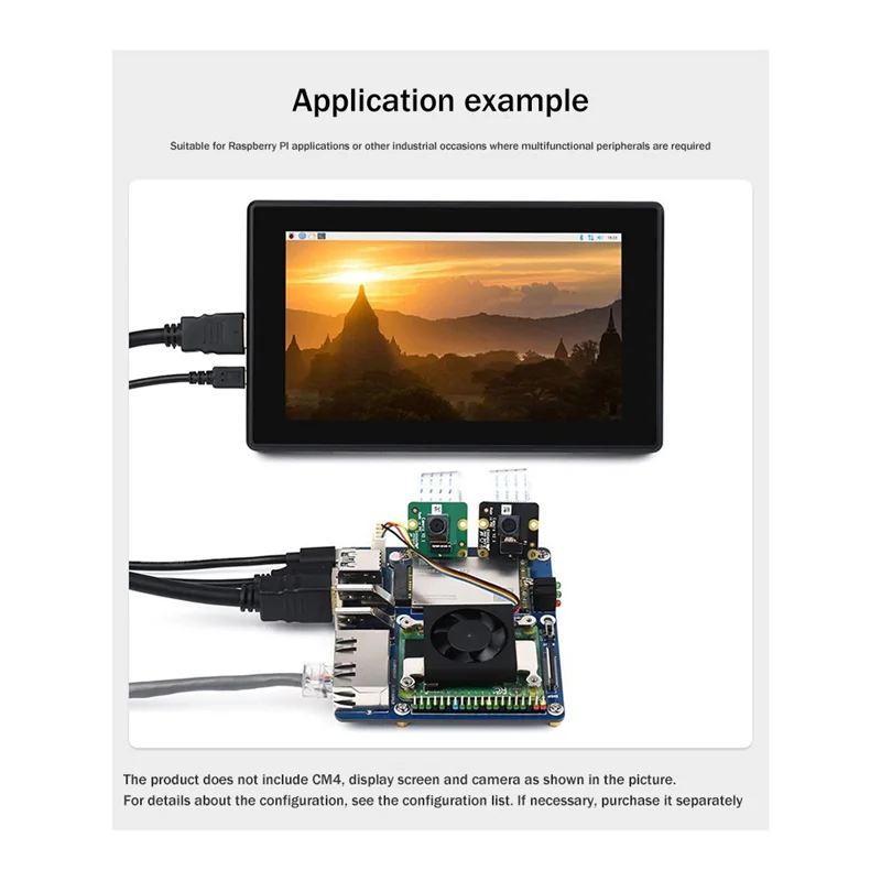 Para Raspberry Pi CM4 puerto Gigabit Ethernet dual con estuche enchufe estadounidense