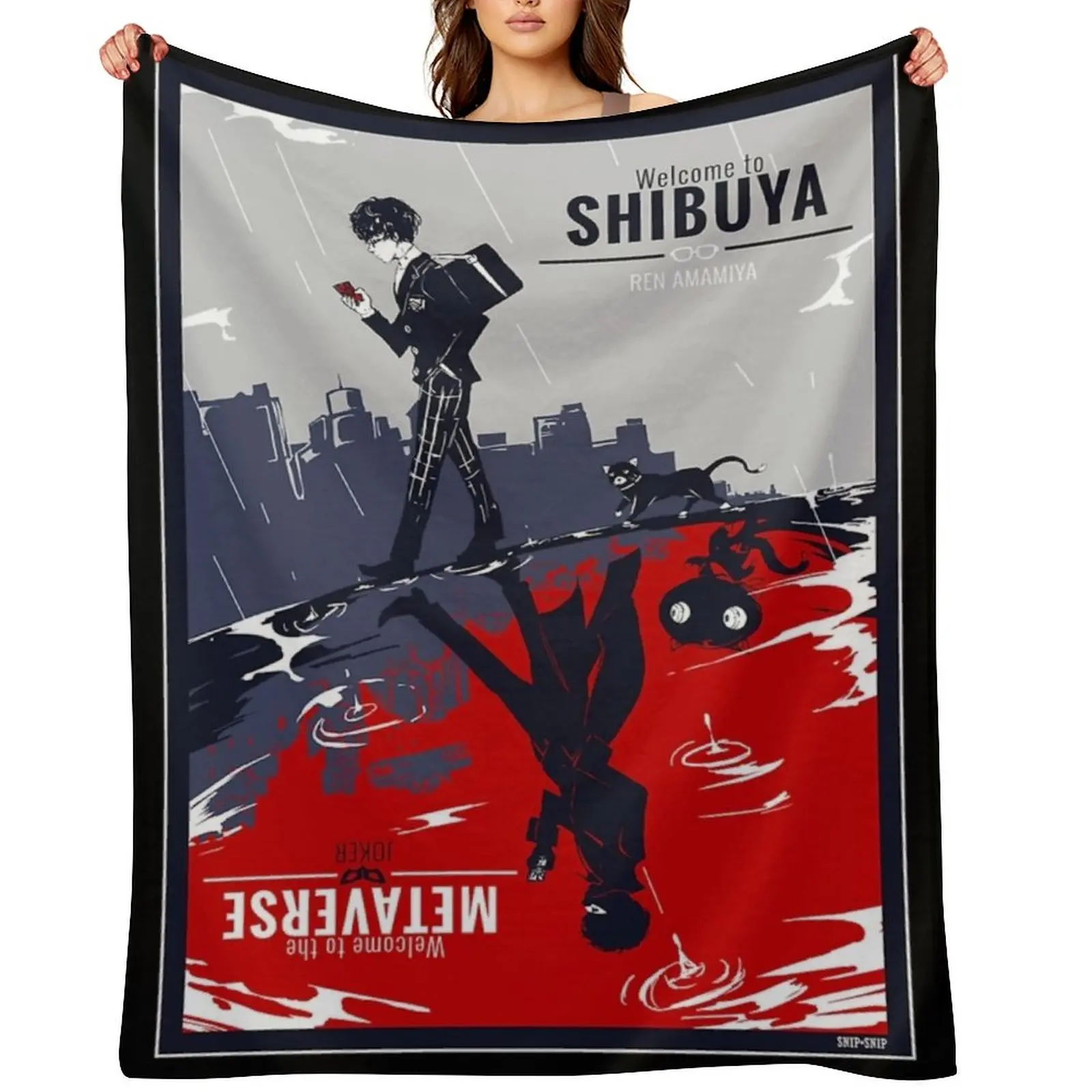 

Shibuya/Metaverse Throw Blanket Bed linens Nap manga Plaid Blankets