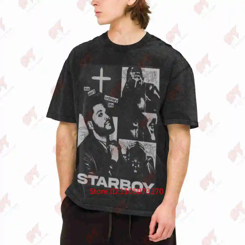 Starboy Collage This Isn't An Ordinary Life Vintage Washed Tee Pure Cotton T-Shirt