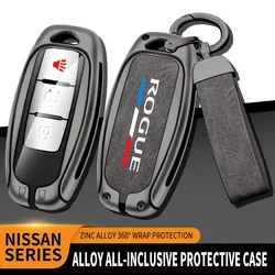 Car TPU Zinc Alloy Key Case Bag For Nissan Rogue 2011-2022 Car Key Chain Car Metal Key Shell Car Interior Decoration Accessories