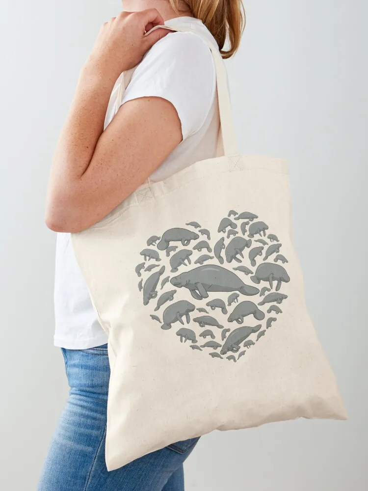 I Love Manatees Shirt Women Manatee Gift Men Floaty Potato Tote Bag shopping bags foldable Shopper bag Gift bag