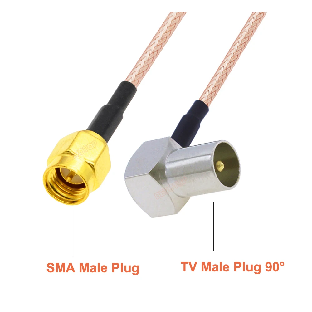 RG316 Cable SMA Male / Female to IEC TV Male / Female Right Angle 90° Connector RF Coaxial Pigtail Jumper Extension Cord Adapter